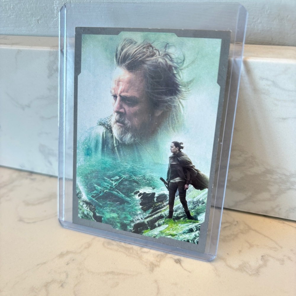 2017 Topps Star Wars The Last Jedi #CP-16 Luke Skywalker & Rey Gray 95/99